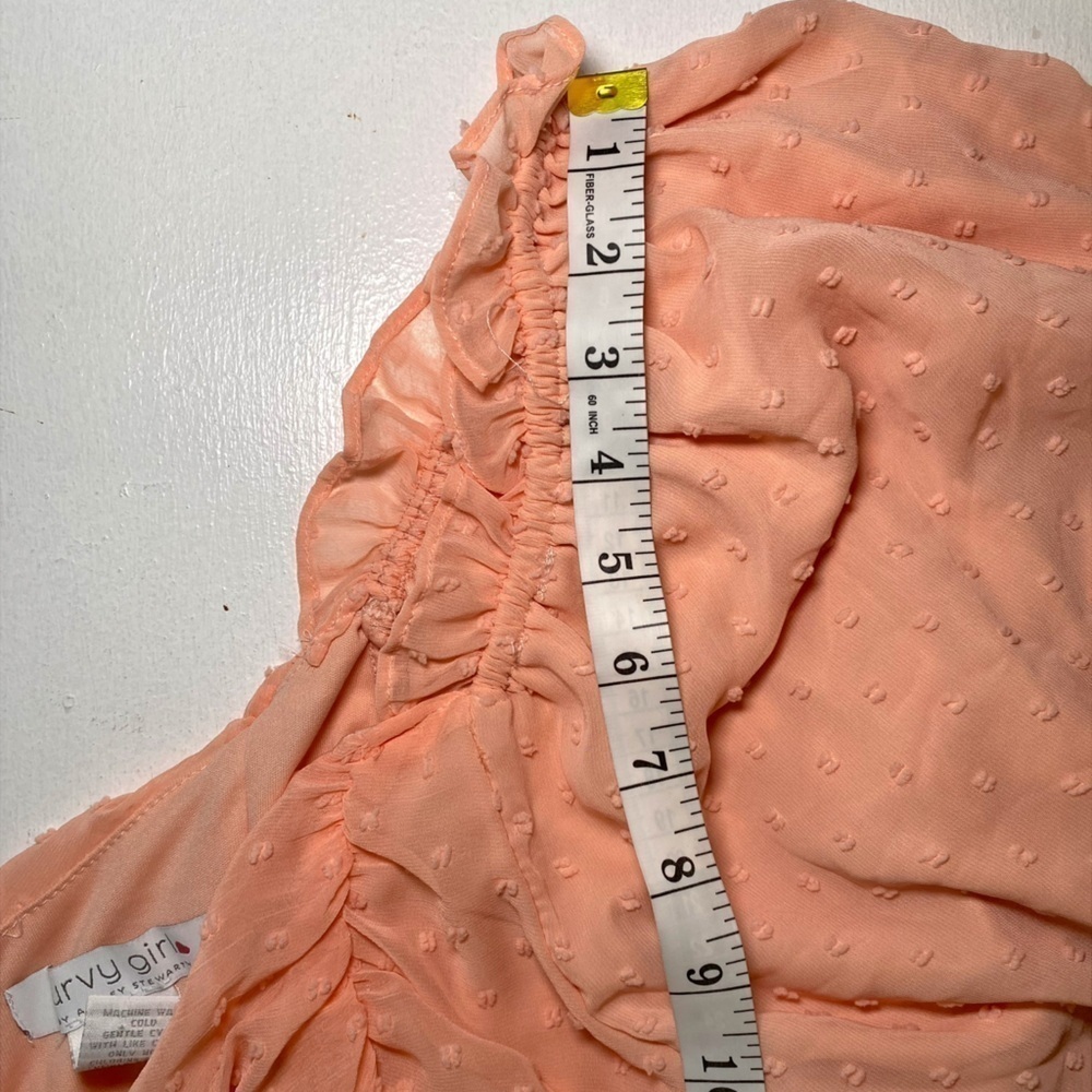 Curvy Girl by Ashley Stewart Orange Ruched Crop Top - Picture 12 of 13
